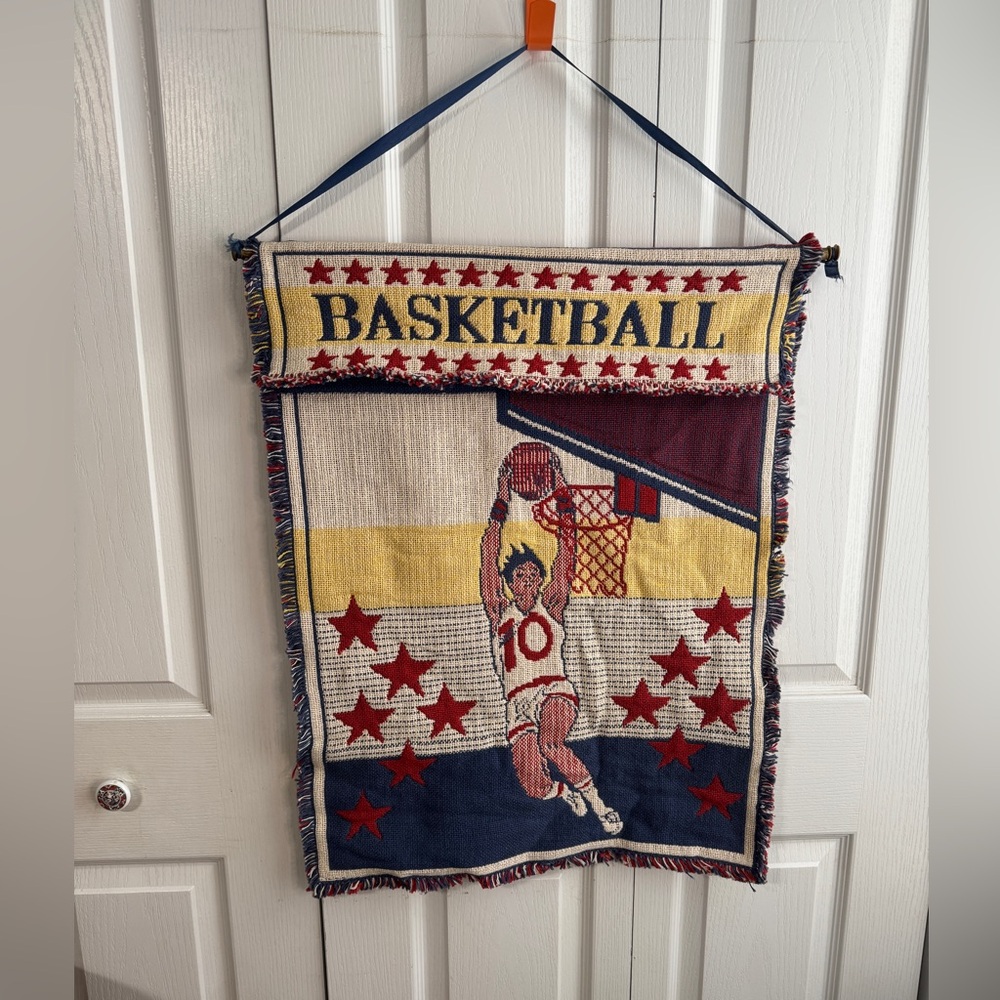 WTC 1996 basketball tapestry woven wall hanger